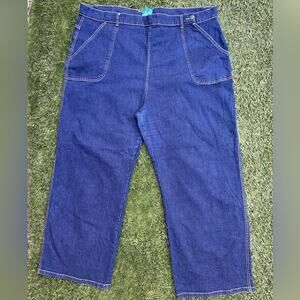 Hell Bunny Weston Denim Trousers Dark Wash Retro Style Plus Size Jeans 5XL